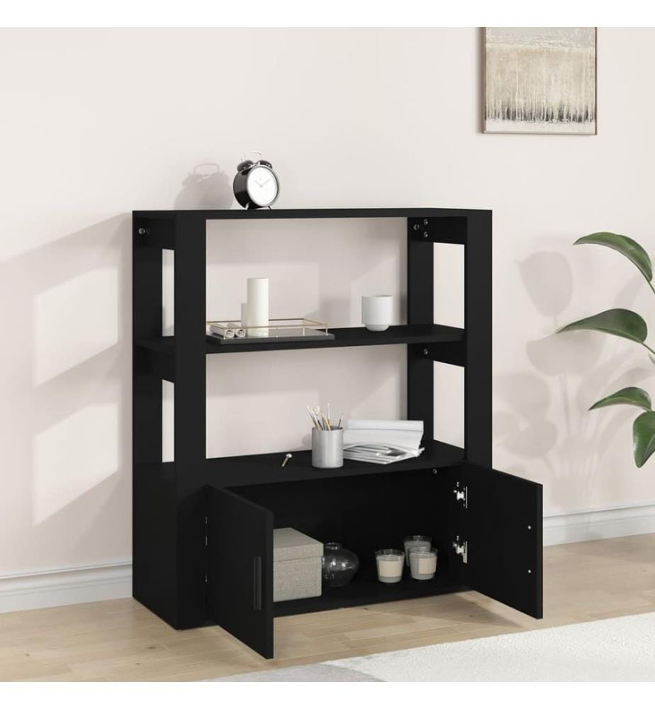 Sideboard Schwarz 80x30x90 cm Holzwerkstoff