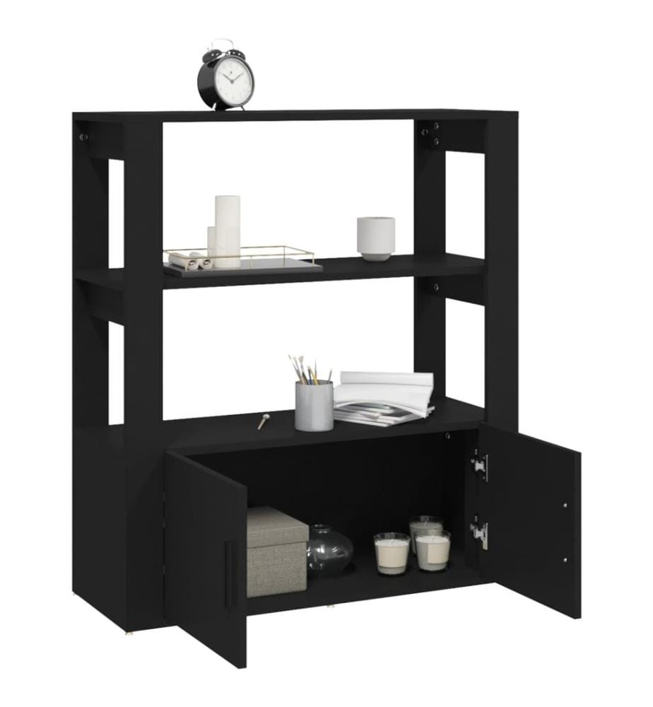 Sideboard Schwarz 80x30x90 cm Holzwerkstoff