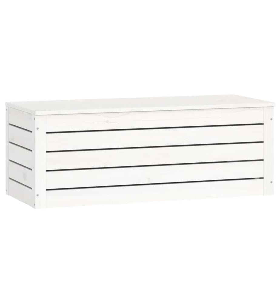 Boîte de rangement Blanc 89x36,5x33 cm Bois massif de pin