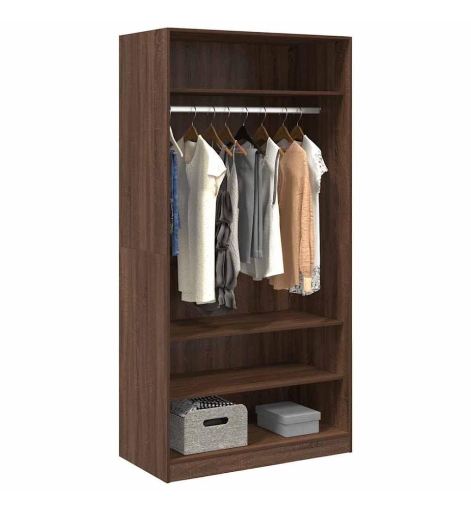 Kleiderschrank Braun Eiche-Optik 100x50x200 cm Holzwerkstoff