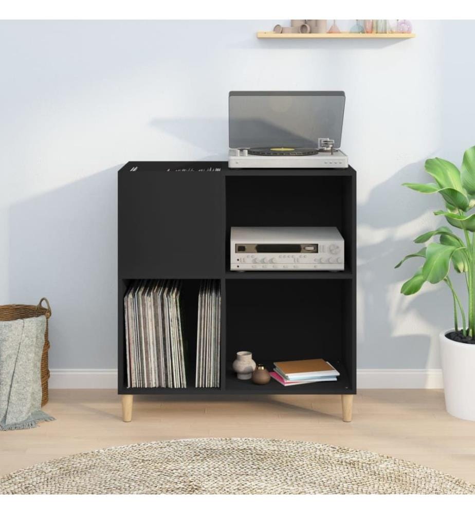 Plattenschrank Schwarz 84,5x38x89 cm Holzwerkstoff