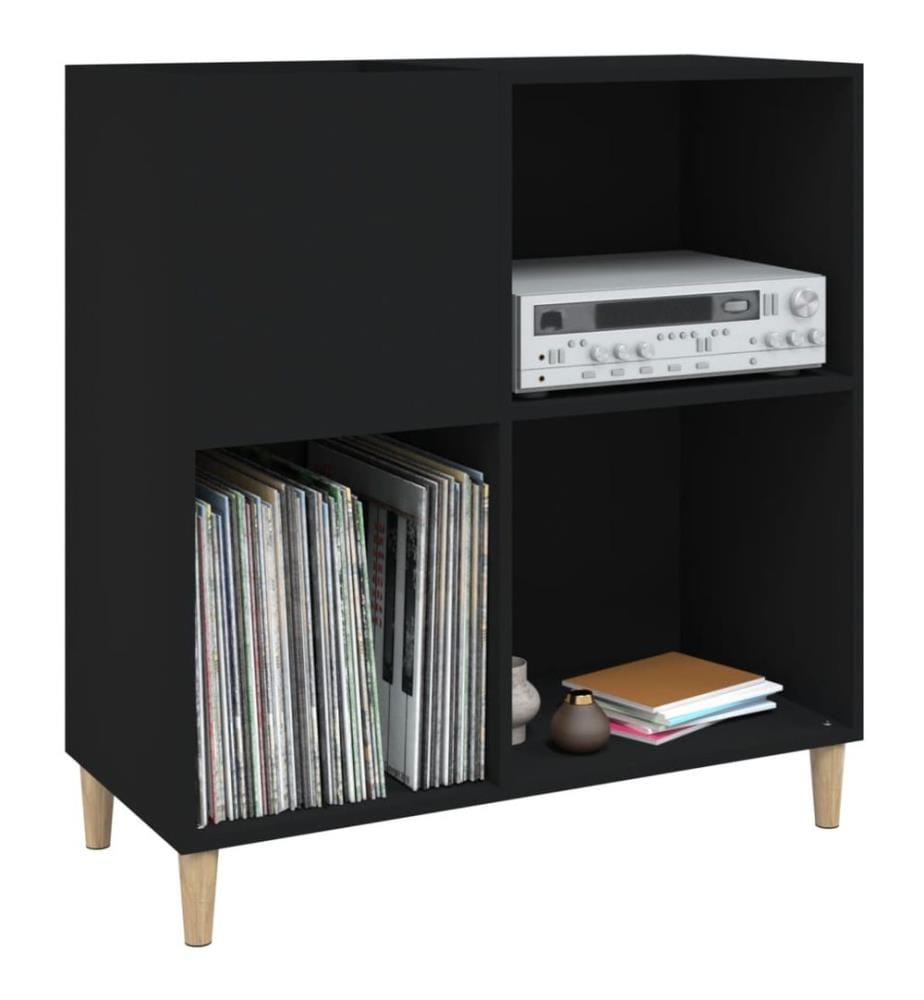 Plattenschrank Schwarz 84,5x38x89 cm Holzwerkstoff