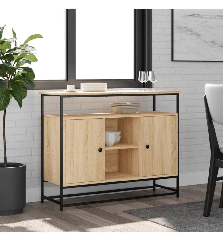 Sideboard Sonoma-Eiche 100x35x80 cm Holzwerkstoff