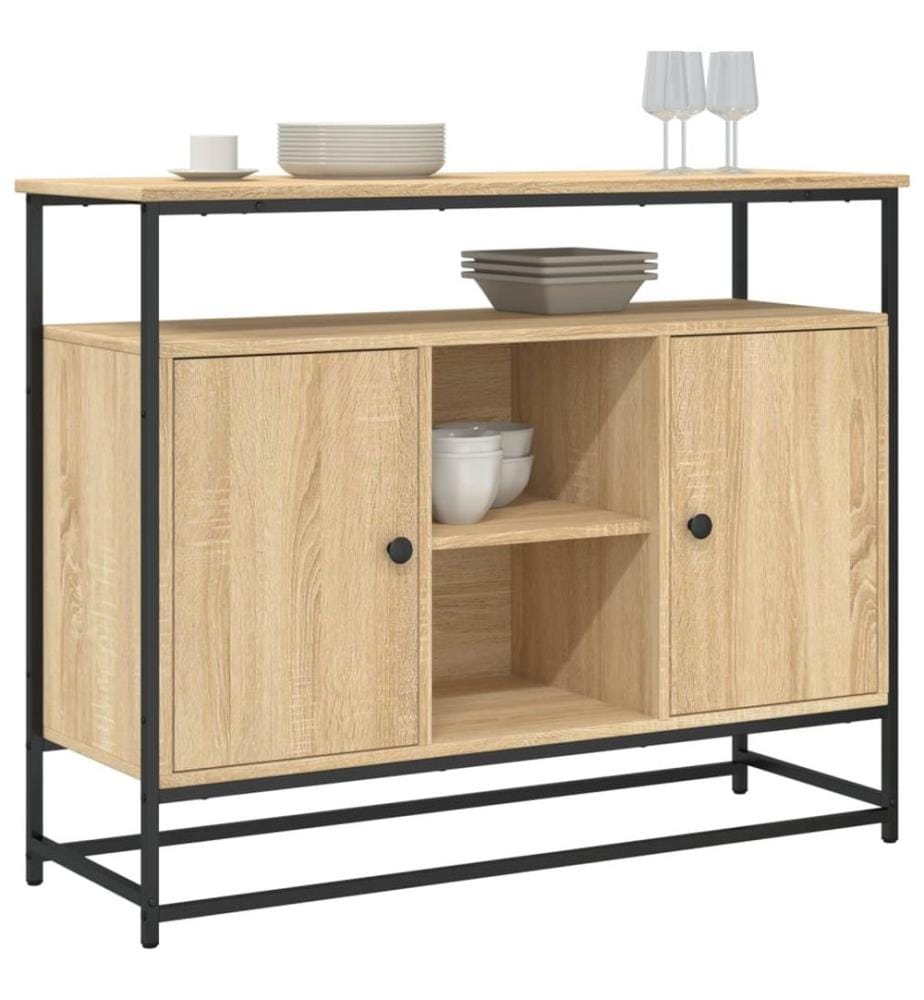 Sideboard Sonoma-Eiche 100x35x80 cm Holzwerkstoff
