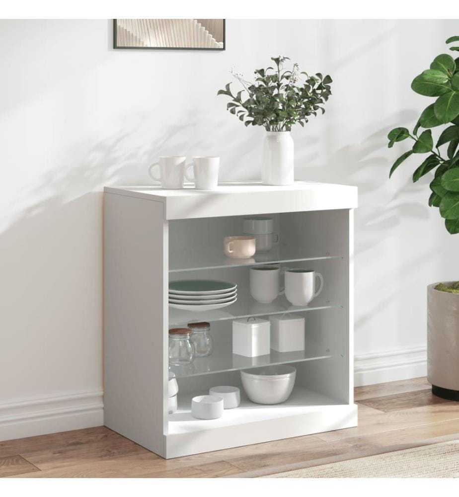 Sideboard mit LED-Beleuchtung Weiss 60,5x37x67 cm
