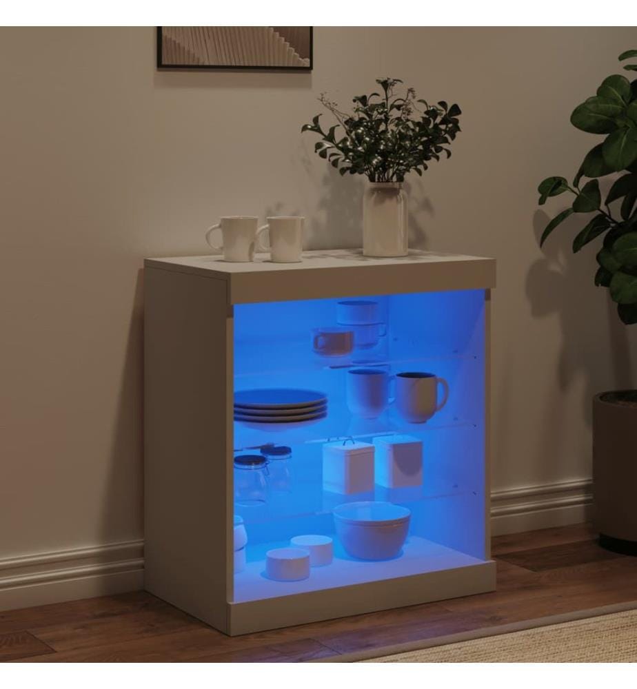Sideboard mit LED-Beleuchtung Weiss 60,5x37x67 cm