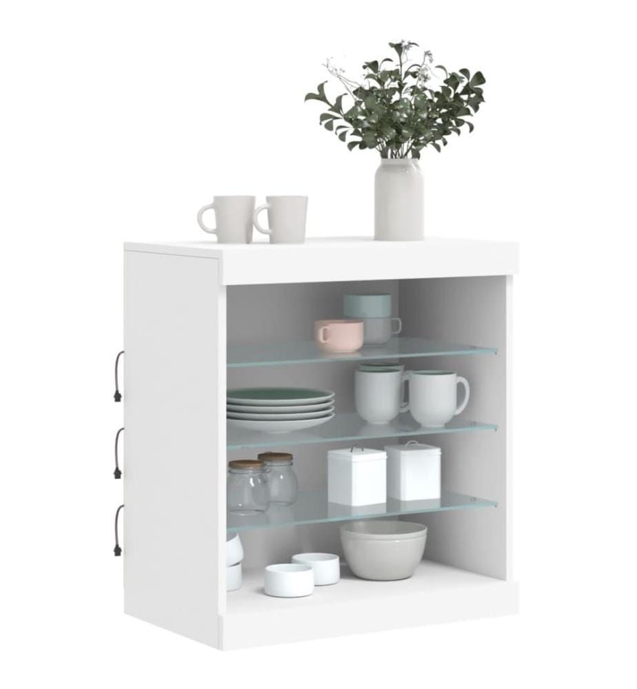 Sideboard mit LED-Beleuchtung Weiss 60,5x37x67 cm