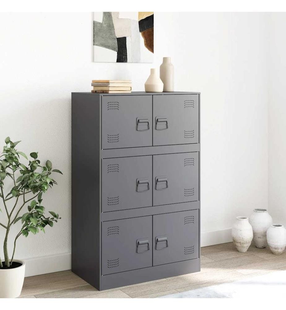 Sideboard Anthrazit 67x39x107 cm Stahl