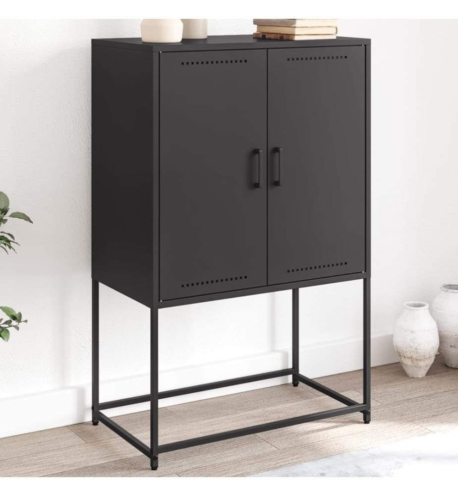 Highboard Schwarz 68,5x38,5x107 cm Stahl