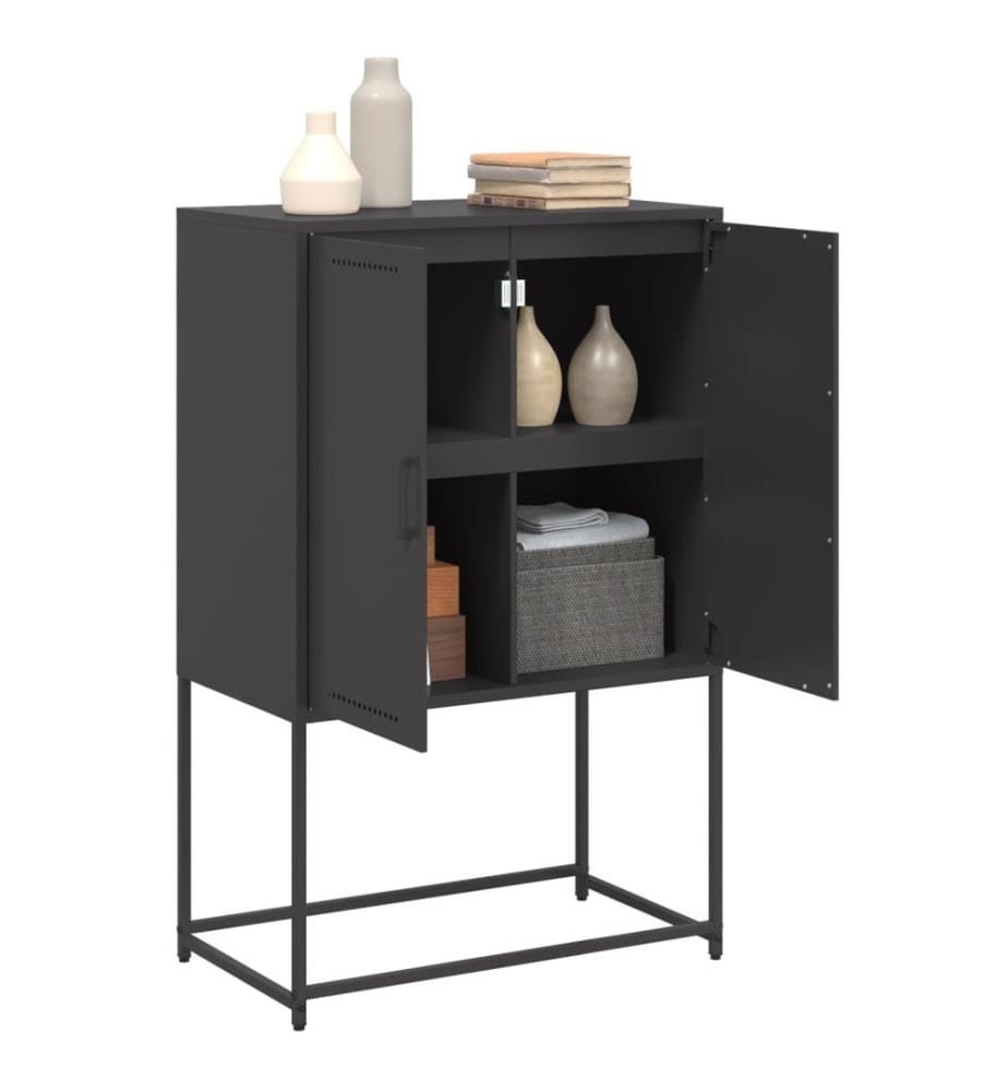 Highboard Schwarz 68,5x38,5x107 cm Stahl