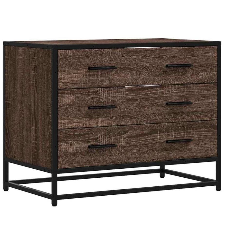 Commode chêne marron 70x41x56 cm bois d'ingénierie