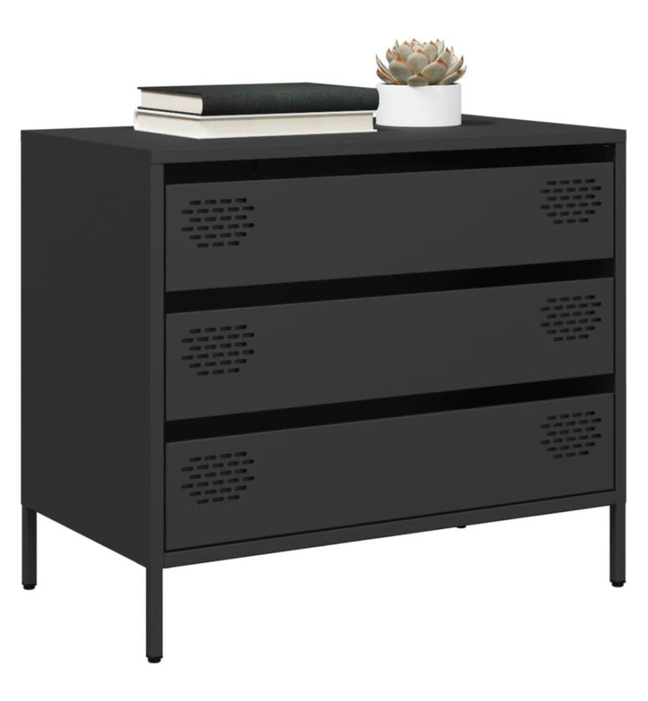 Sideboard Schwarz 68x39x58,5 cm Kaltgewalzter Stahl