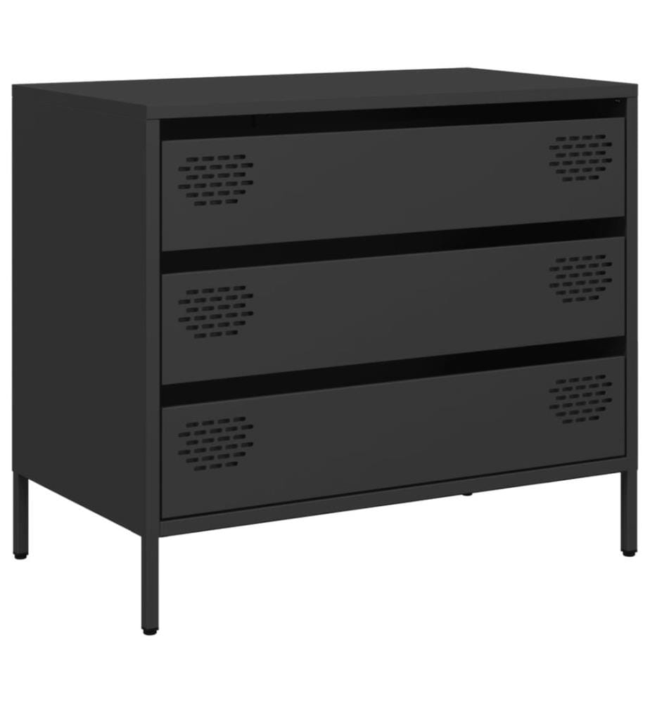 Sideboard Schwarz 68x39x58,5 cm Kaltgewalzter Stahl