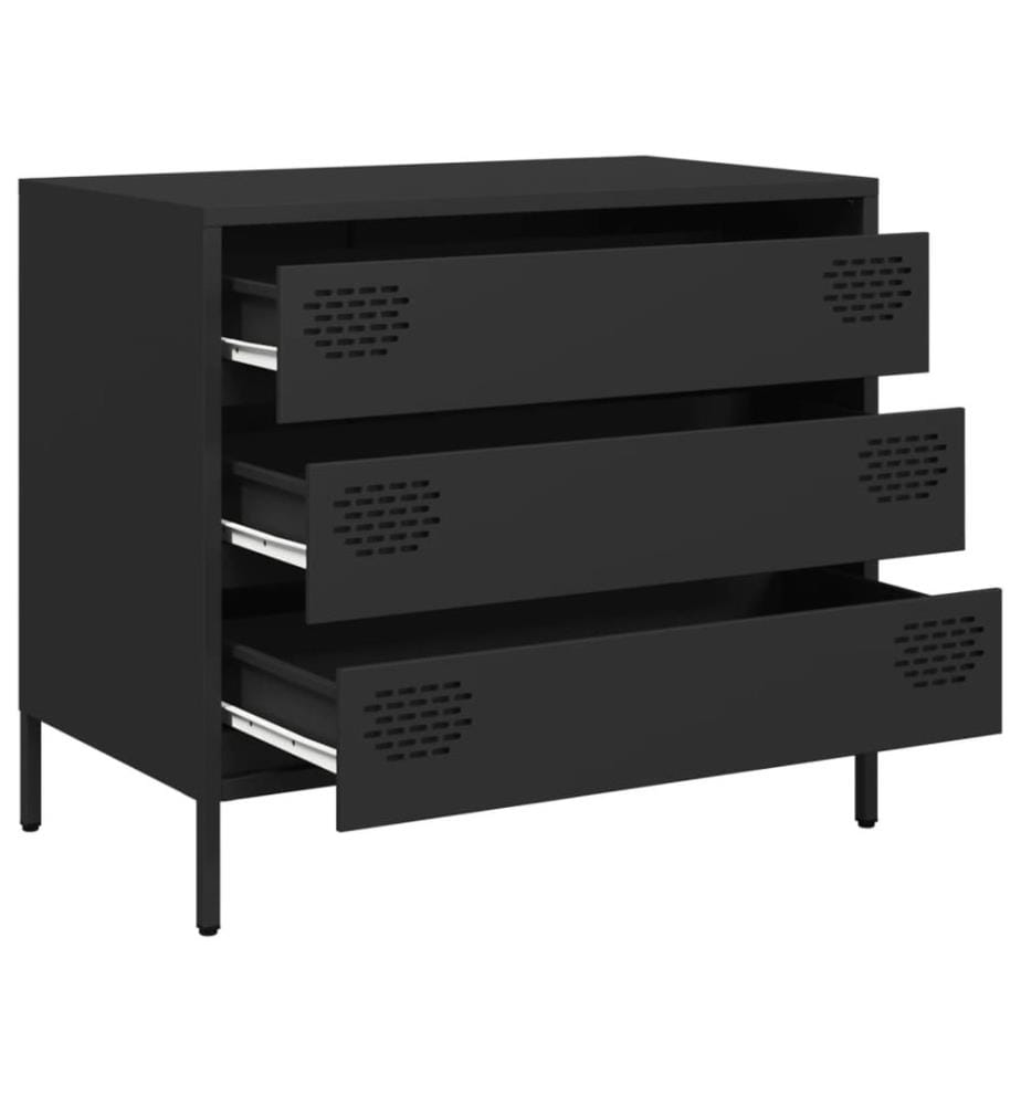 Sideboard Schwarz 68x39x58,5 cm Kaltgewalzter Stahl