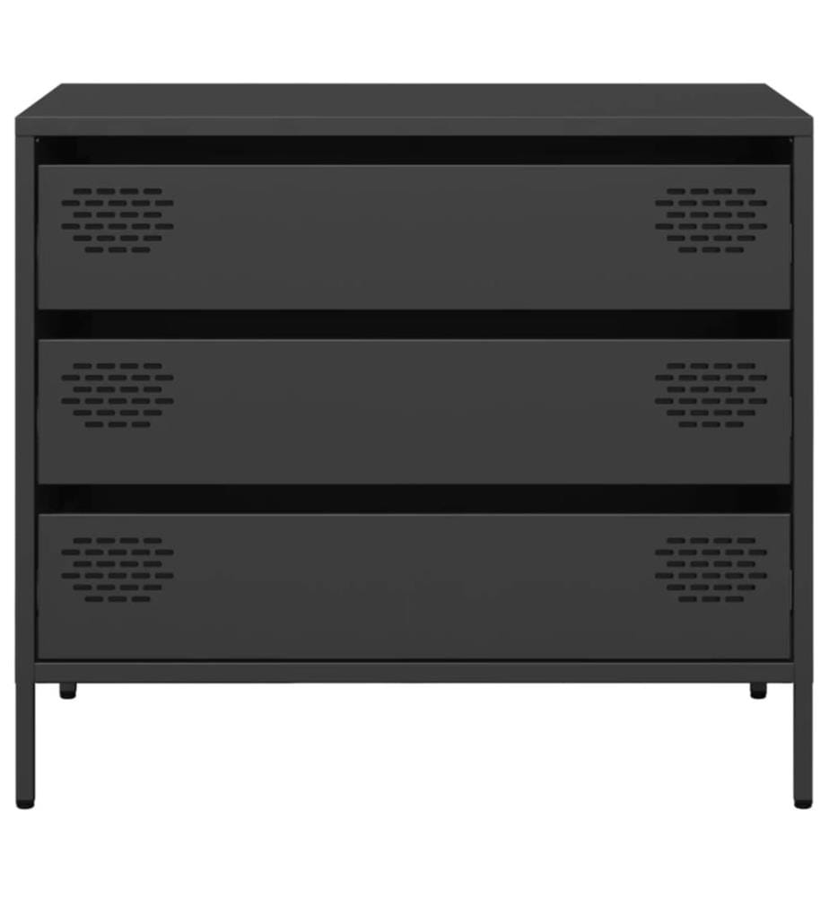 Sideboard Schwarz 68x39x58,5 cm Kaltgewalzter Stahl