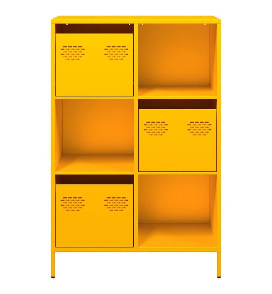 Highboard Senfgelb 68x39x103,5 cm Stahl