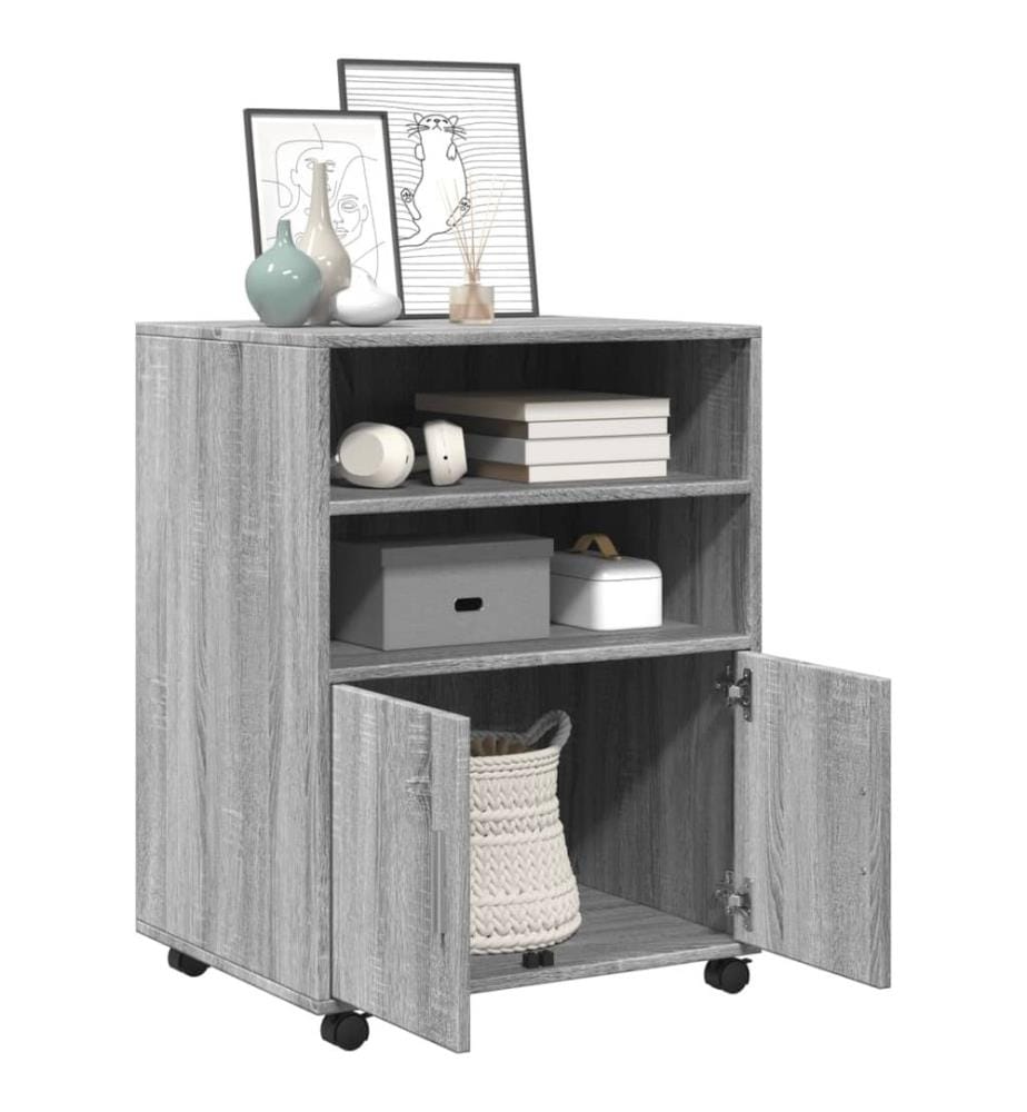 Rollschrank Grau Sonoma 60x48x81 cm Holzwerkstoff
