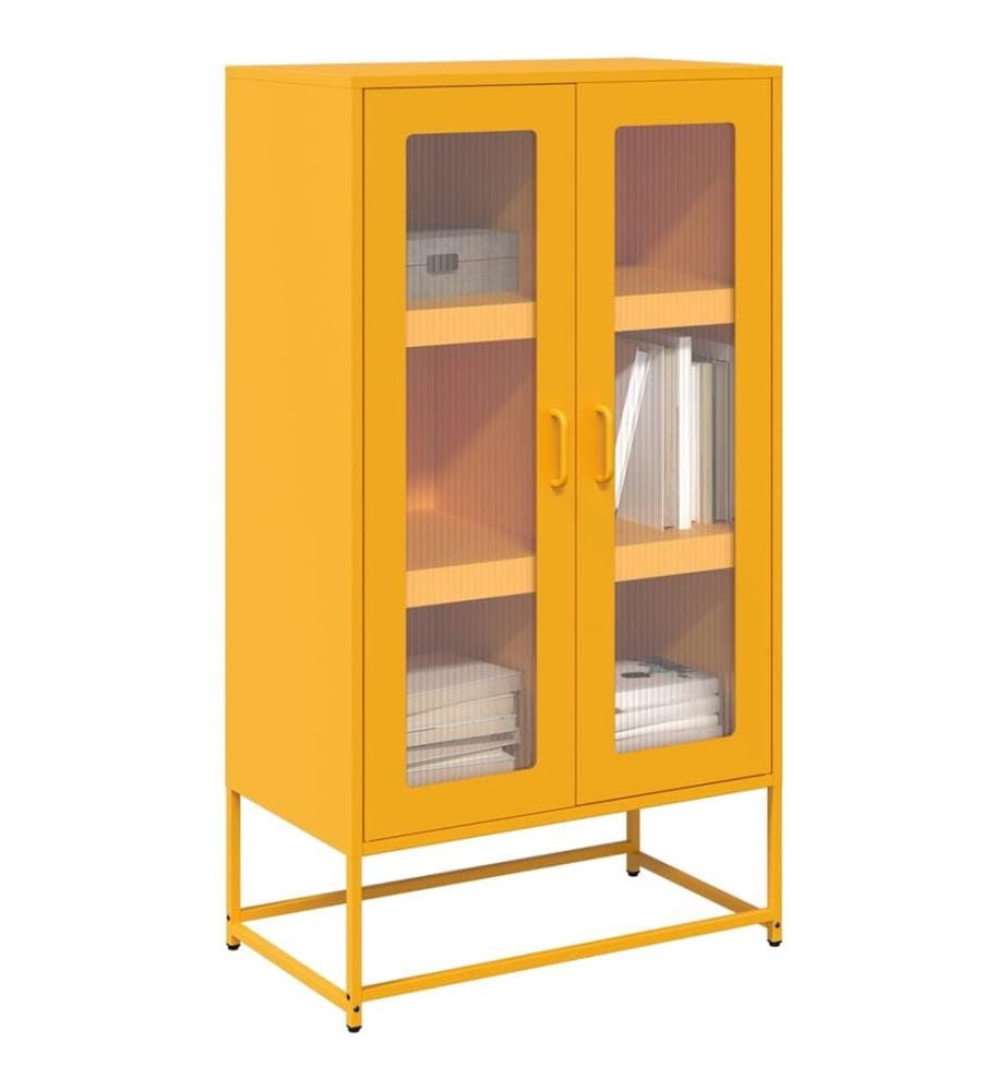Highboard Senfgelb 68x39x123 cm Stahl