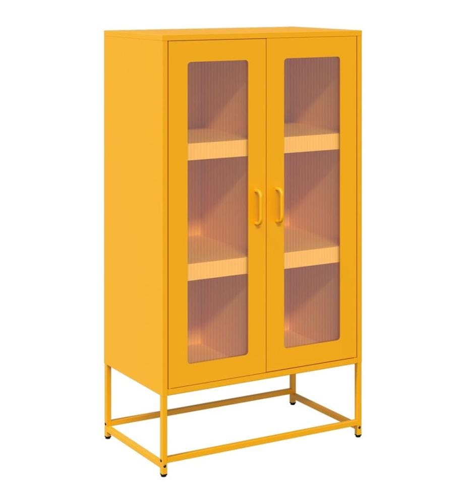 Highboard Senfgelb 68x39x123 cm Stahl