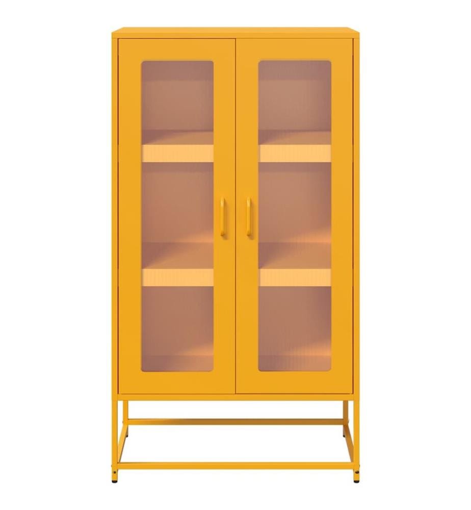 Highboard Senfgelb 68x39x123 cm Stahl