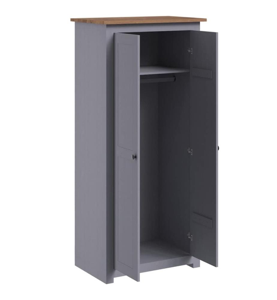 Kleiderschrank Grau 80x50x171,5 cm Kiefernholz Panama