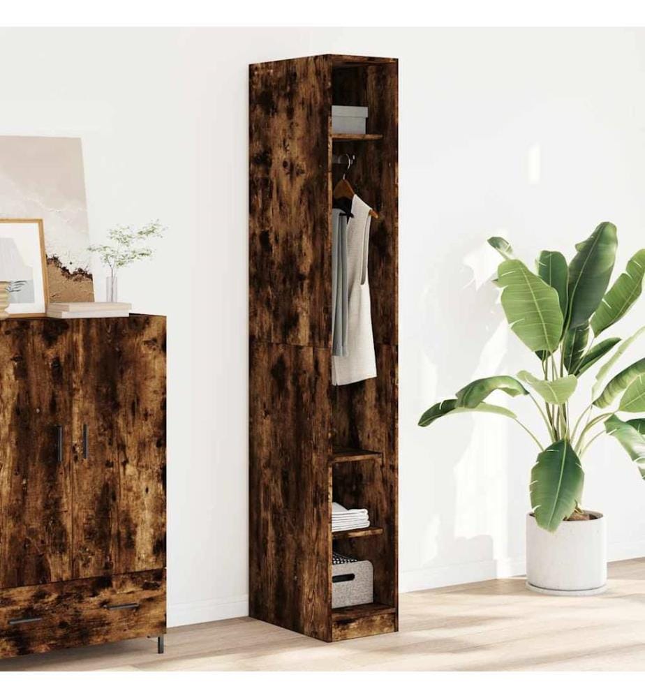 Kleiderschrank Räuchereiche 30x50x200 cm Holzwerkstoff
