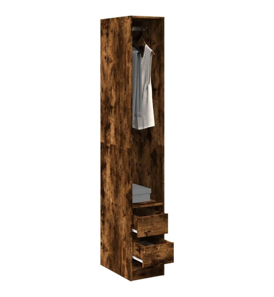 Kleiderschrank Räuchereiche 30x50x200 cm Holzwerkstoff