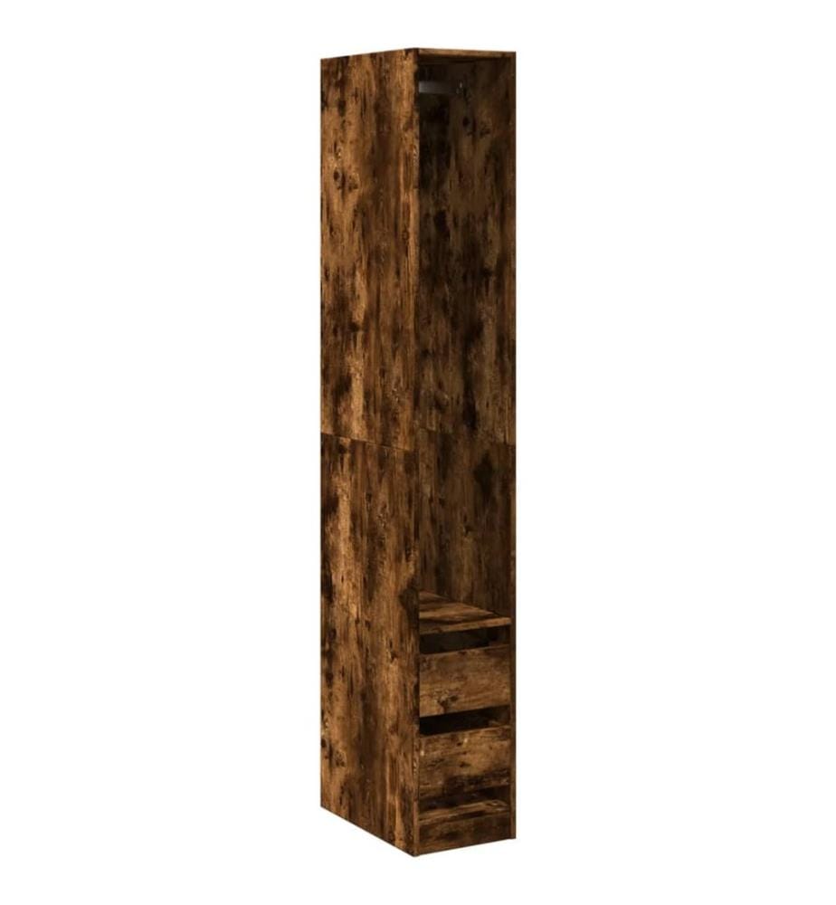 Kleiderschrank Räuchereiche 30x50x200 cm Holzwerkstoff