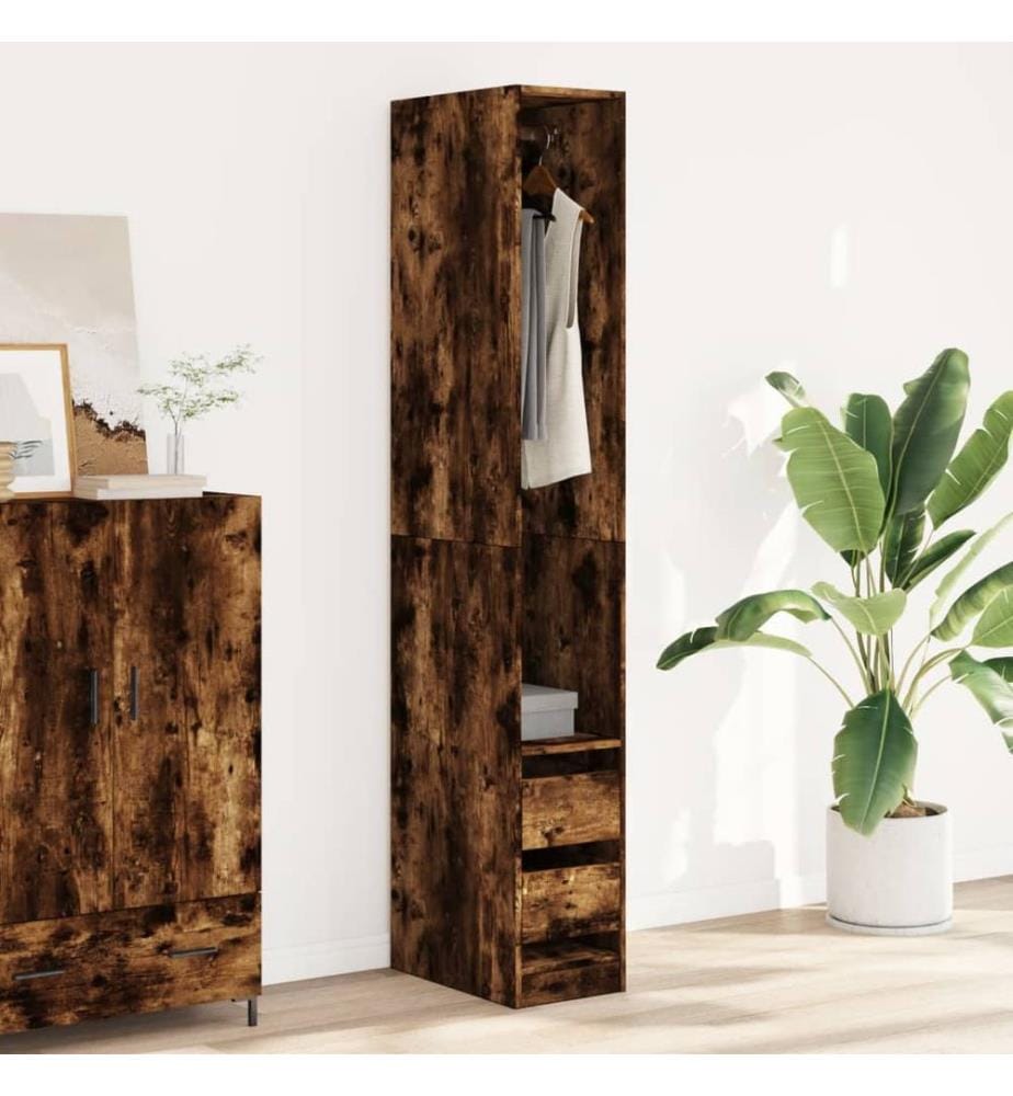 Kleiderschrank Räuchereiche 30x50x200 cm Holzwerkstoff