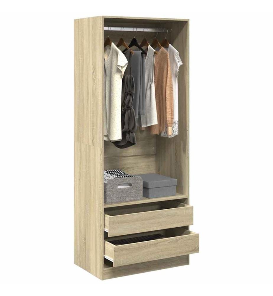 Kleiderschrank Sonoma-Eiche 80x50x200 cm Holzwerkstoff