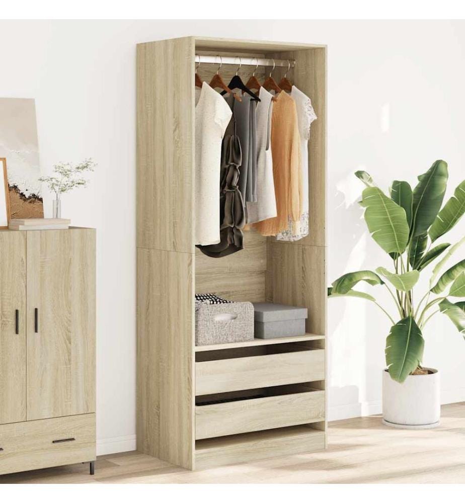 Kleiderschrank Sonoma-Eiche 80x50x200 cm Holzwerkstoff