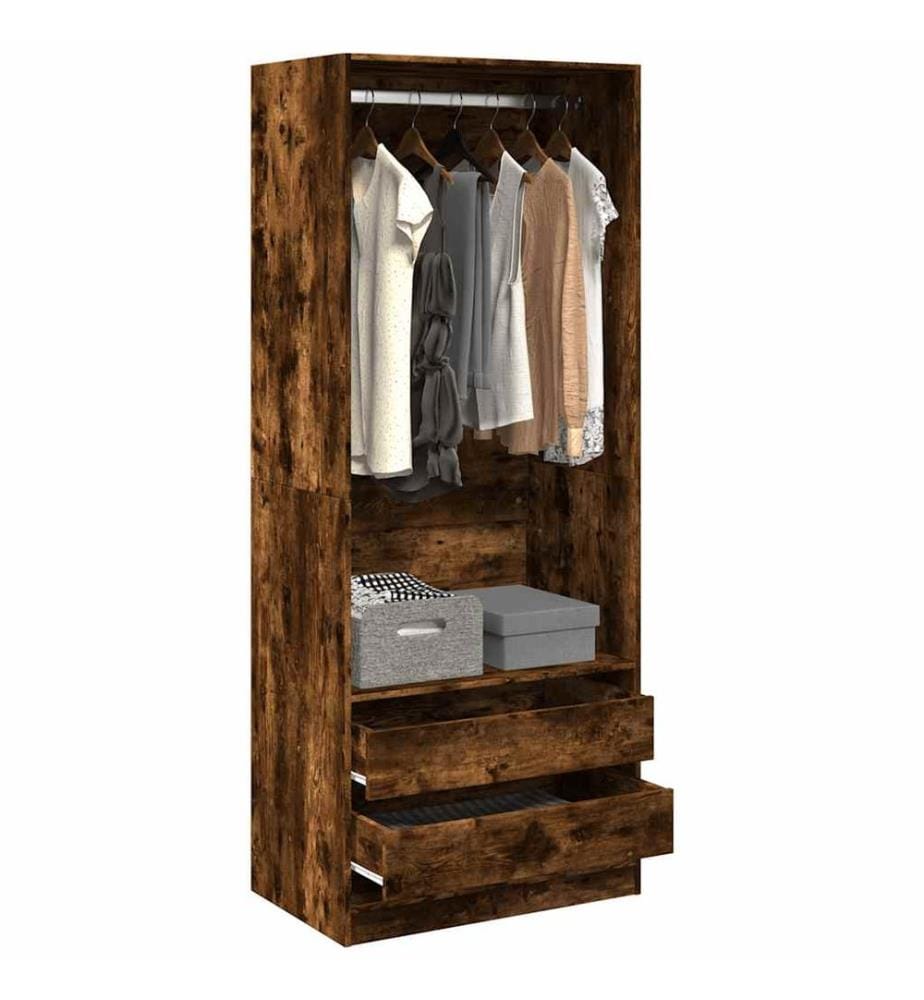 Kleiderschrank Räuchereiche 80x50x200 cm Holzwerkstoffs