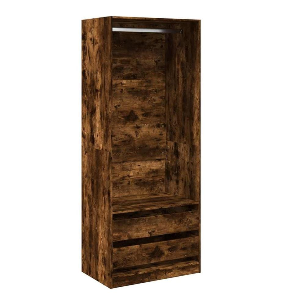 Kleiderschrank Räuchereiche 80x50x200 cm Holzwerkstoffs