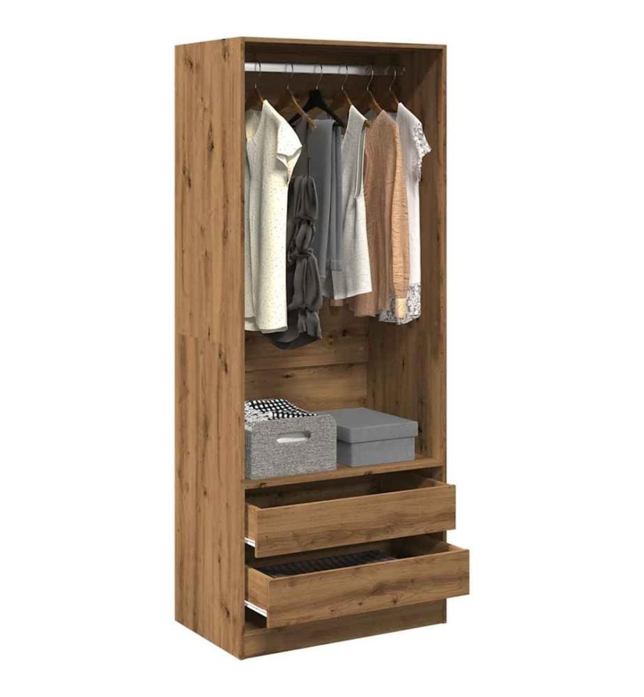 Kleiderschrank Artisan-Eiche 80x50x200 cm Holzwerkstoff