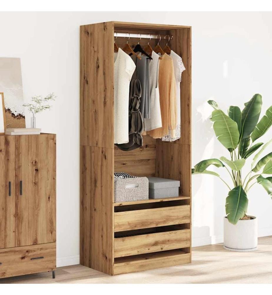 Kleiderschrank Artisan-Eiche 80x50x200 cm Holzwerkstoff