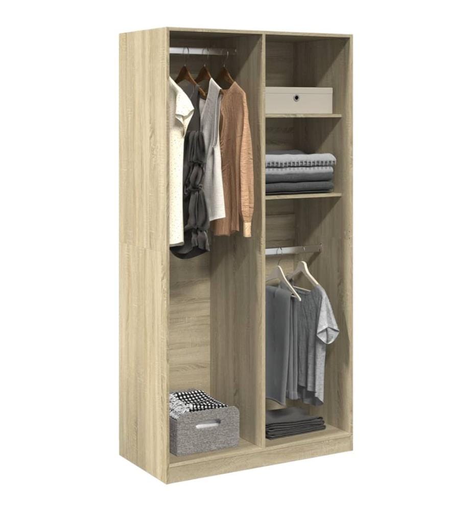 Kleiderschrank Sonoma-Eiche 100x50x200 cm Holzwerkstoff