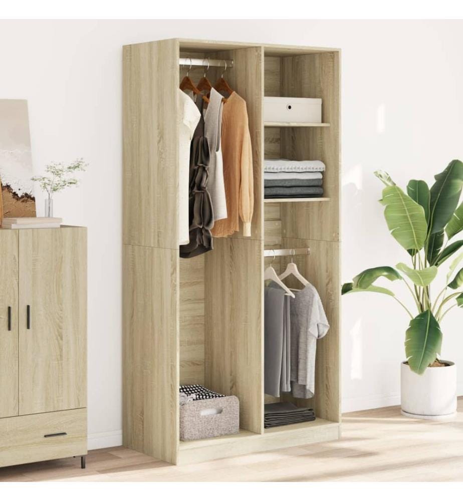 Kleiderschrank Sonoma-Eiche 100x50x200 cm Holzwerkstoff