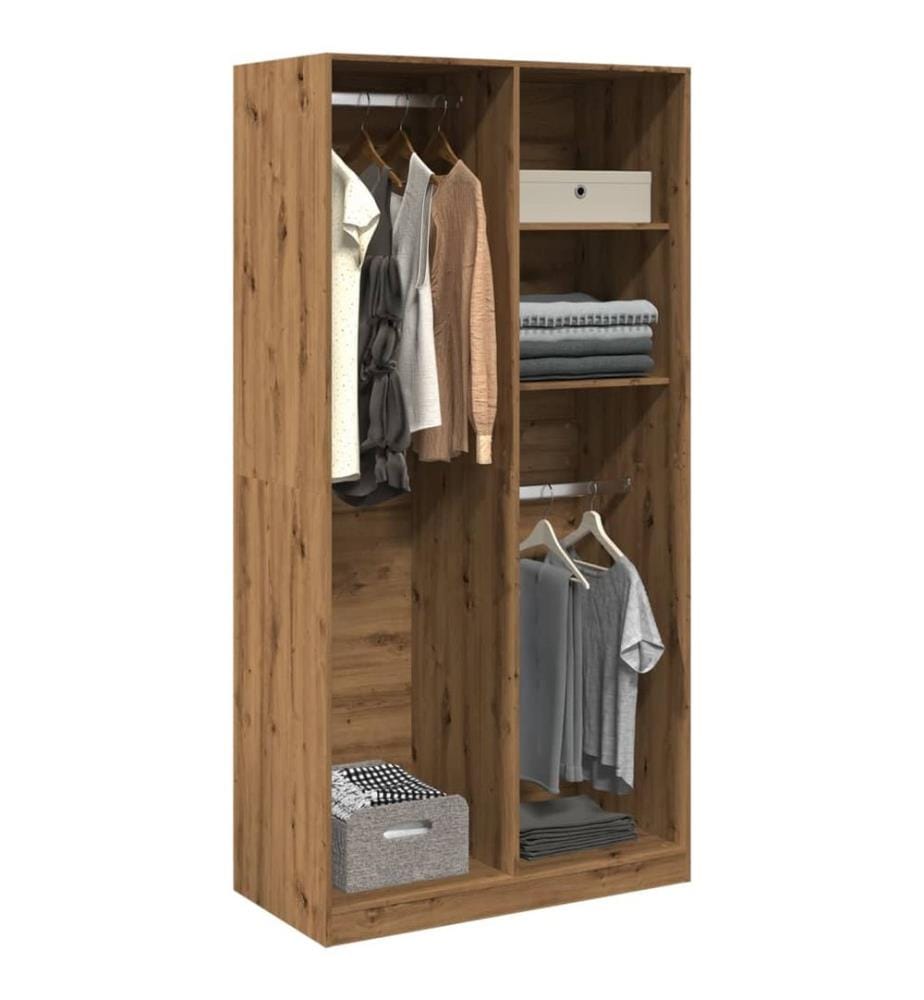 Kleiderschrank Artisan-Eiche 100x50x200 cm Holzwerkstoff