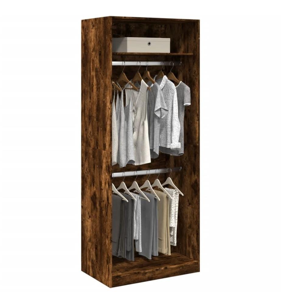 Kleiderschrank Räuchereiche 80x50x200 cm Holzwerkstoffs