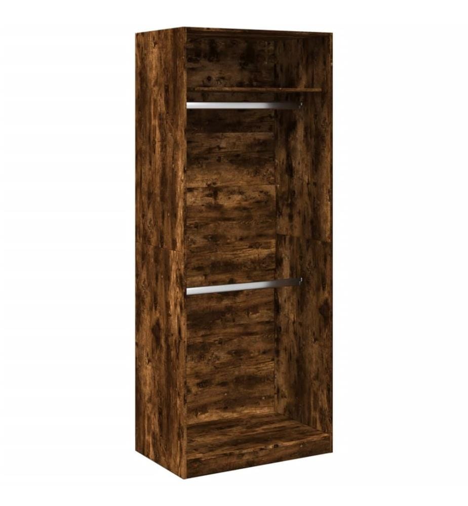 Kleiderschrank Räuchereiche 80x50x200 cm Holzwerkstoffs
