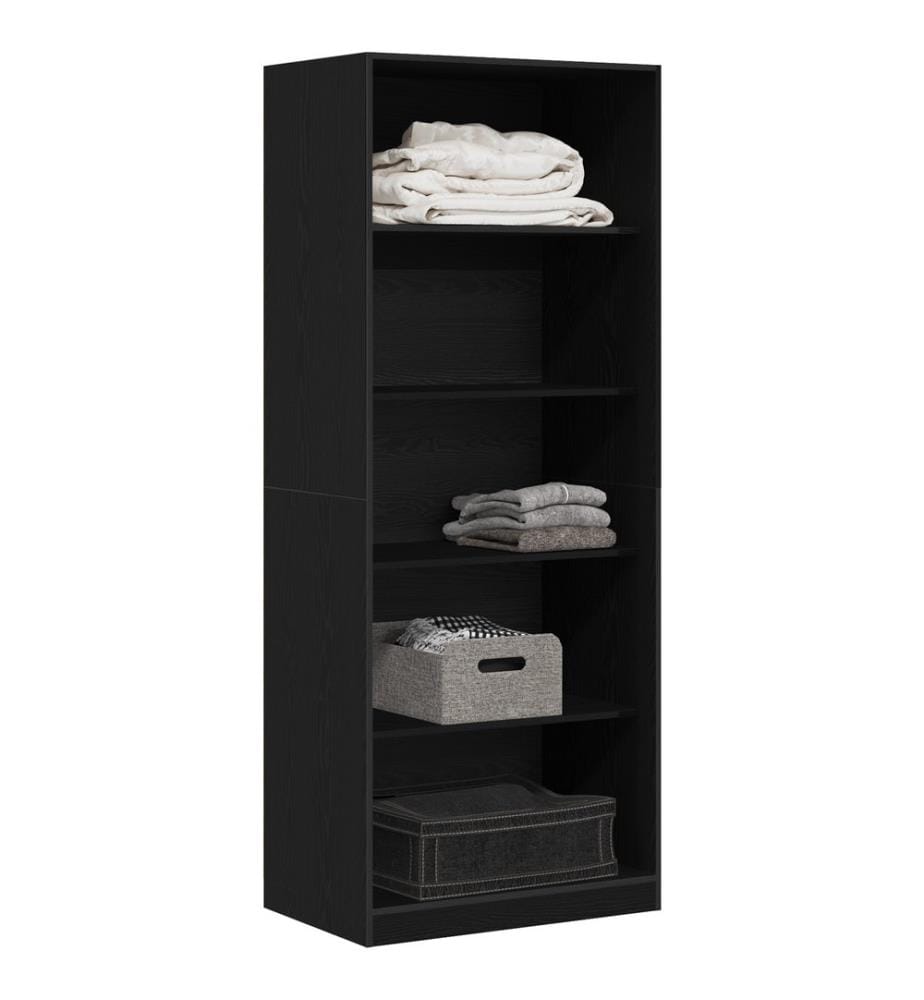 Kleiderschrank mit Regal Schwarz Eichen-Optik 80 x 50 x 200 cm