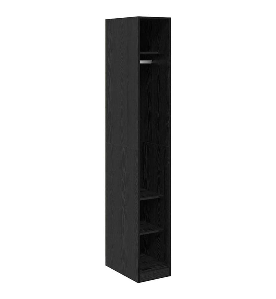 Kleiderschrank mit Regal Schwarz Eichen-Optik 50 x 30 x 200 cm