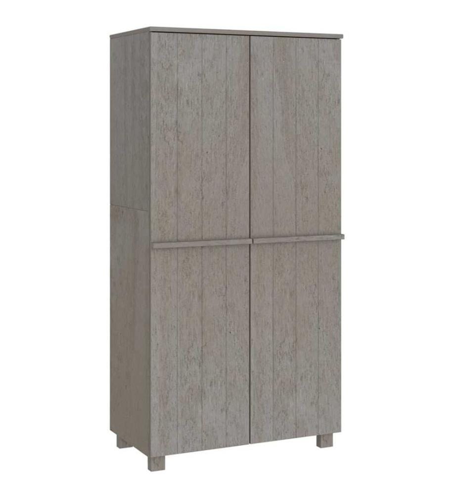 Kleiderschrank HAMAR Hellgrau 89x50x180 cm Massivholz Kiefer