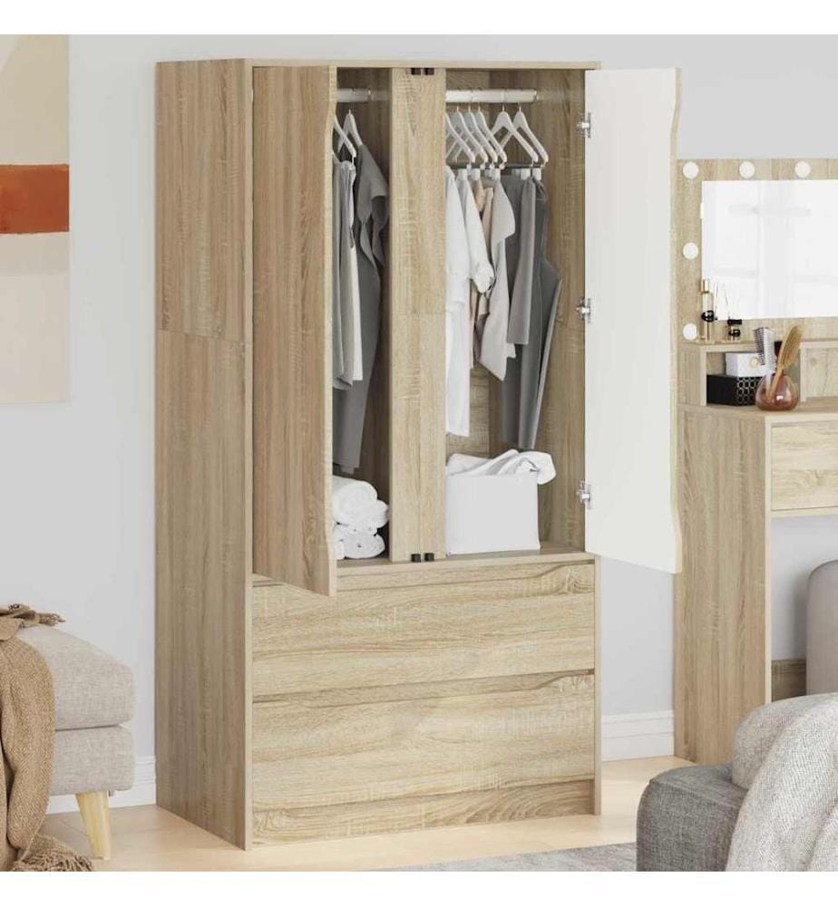 Kleiderschrank Sonoma-Eiche 79,5 x 49 x 156 cm Holzwerkstoff
