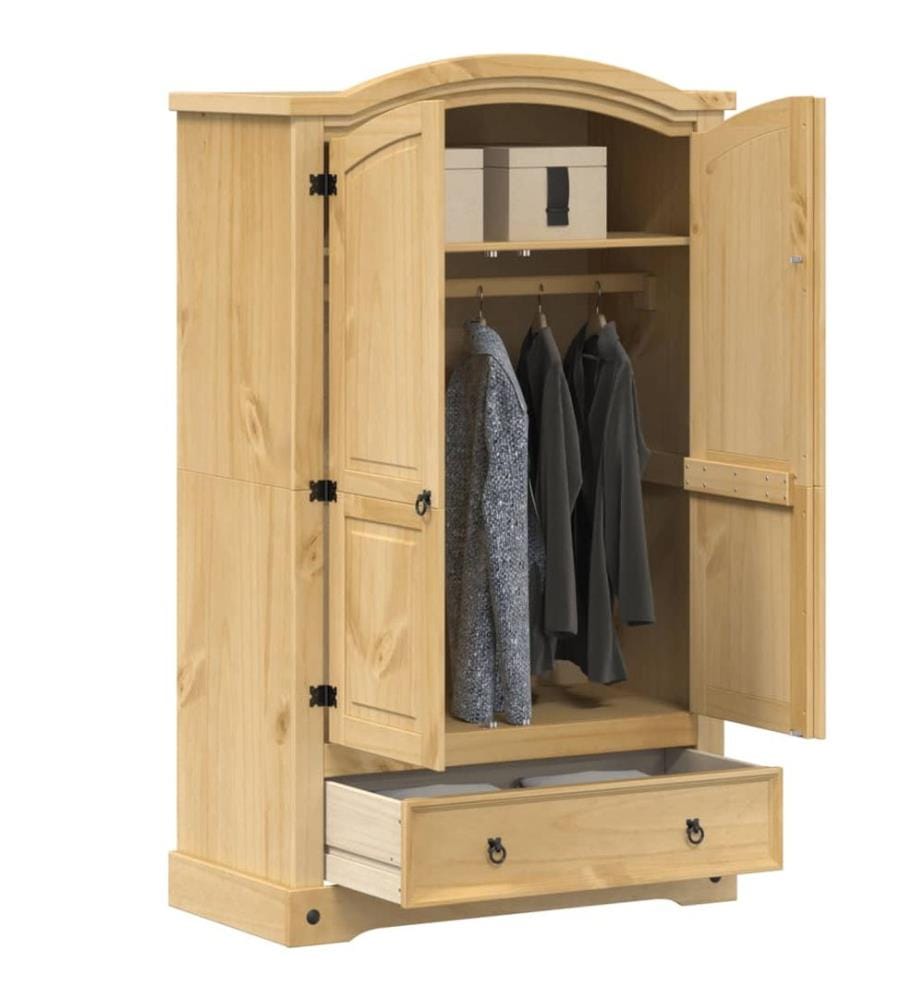 Kleiderschrank „Corona“ 101x52x170 cm Massivholz Kiefer