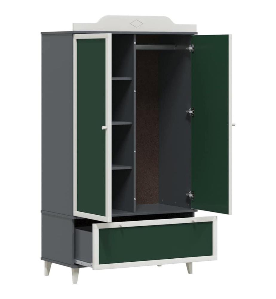Armoire Tableau Noir ROROS Gris et blanc 90 x 45 x 165 cm