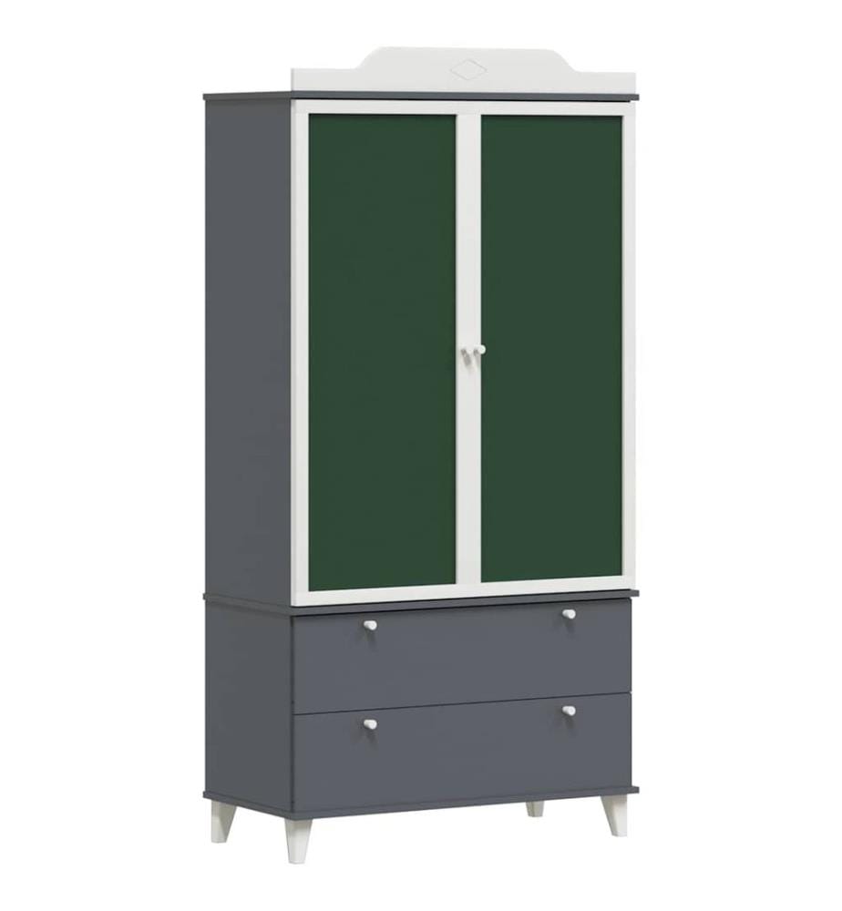 Armoire Tableau Noir ROROS Gris et blanc 90 x 45 x 180 cm
