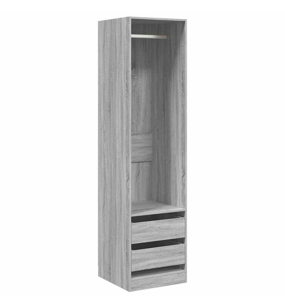 Kleiderschrank mit Schubladen Grau Sonoma 50x50x200 cm