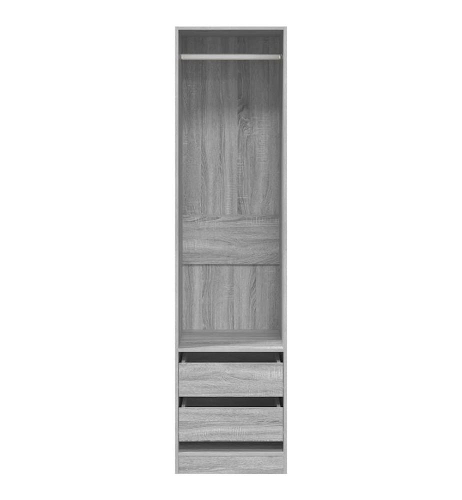 Kleiderschrank mit Schubladen Grau Sonoma 50x50x200 cm