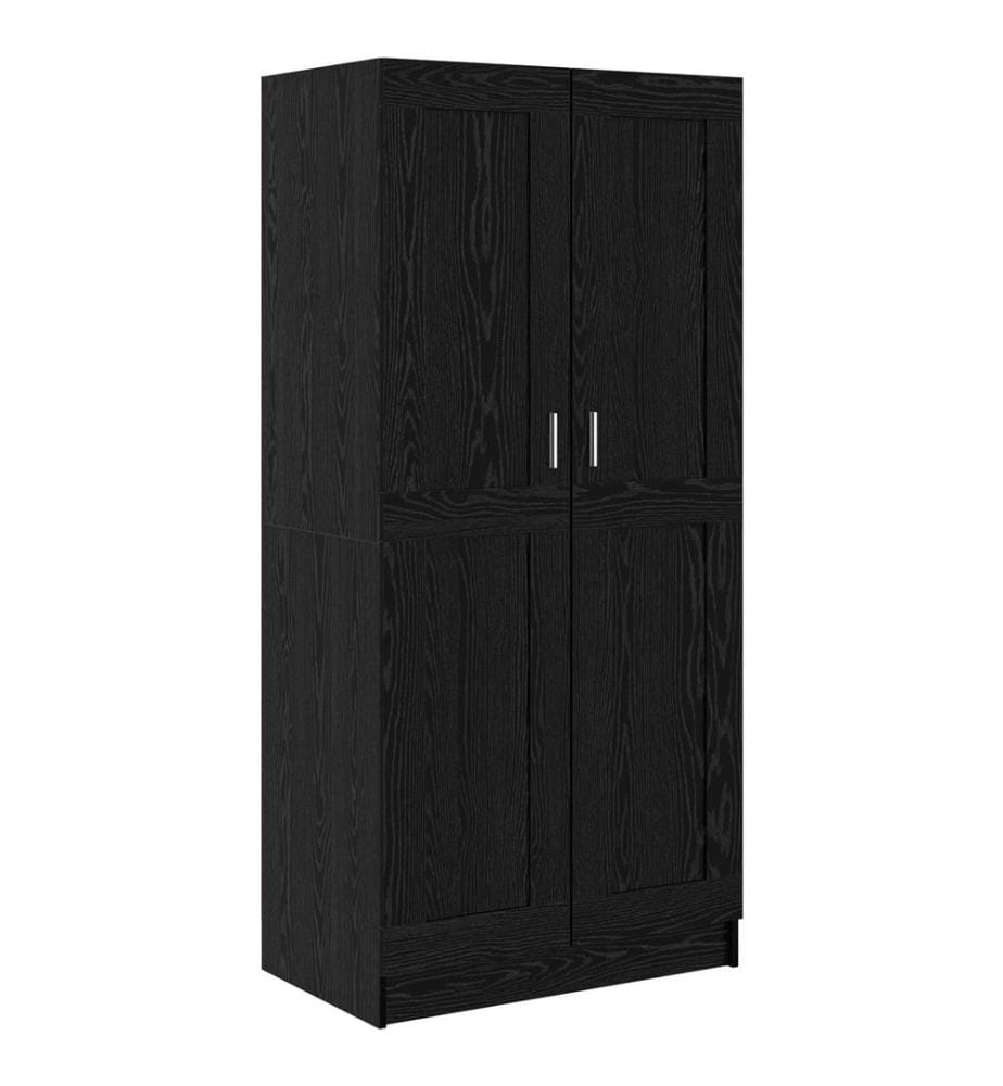 Kleiderschrank Schwarz Eichen-Optik 82,5 x 51,5 x 180 cm